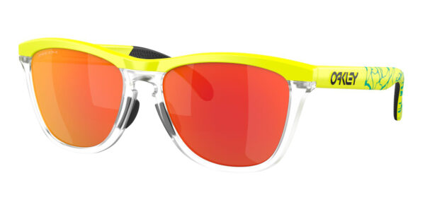 Oakley Inner Spark Collection - Frogskins Range - Tennis Ball Yellow - Celeste Neuron - Prizm Ruby - OO9284-1555 - 888392640048