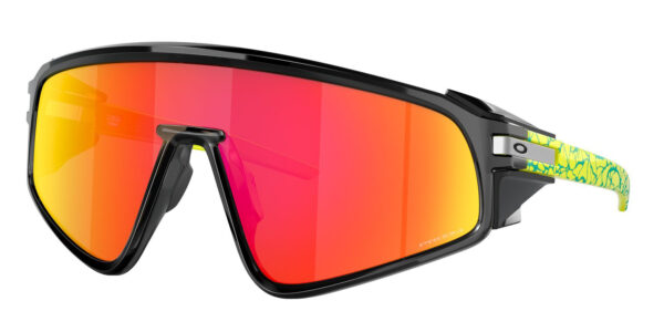 Oakley Inner Spark Collection - Latch Panel - Black Ink / Celeste Neuron - Prizm Ruby - OO9404-1035 - 888392638335